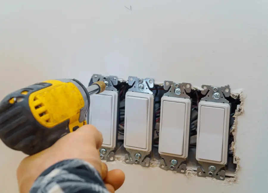 Indoor home electrical switch installation and repair